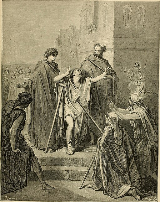 Healing of the lame man at the gate of the temple