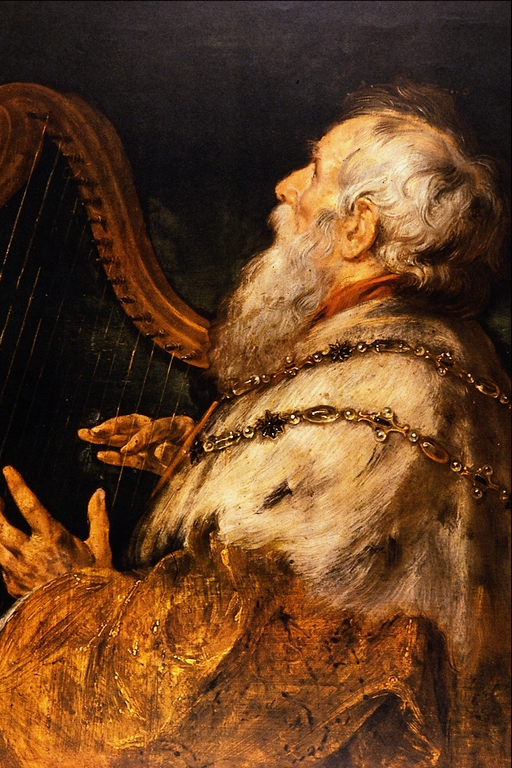 King David playing the harp
