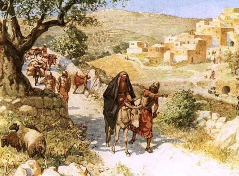 David-fleeing-from-Jerusalem-is-cursed-by-Shimei