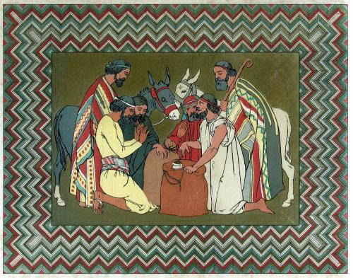 Joseph’s brothers visit Egypt for food, Genesis 42:1-38